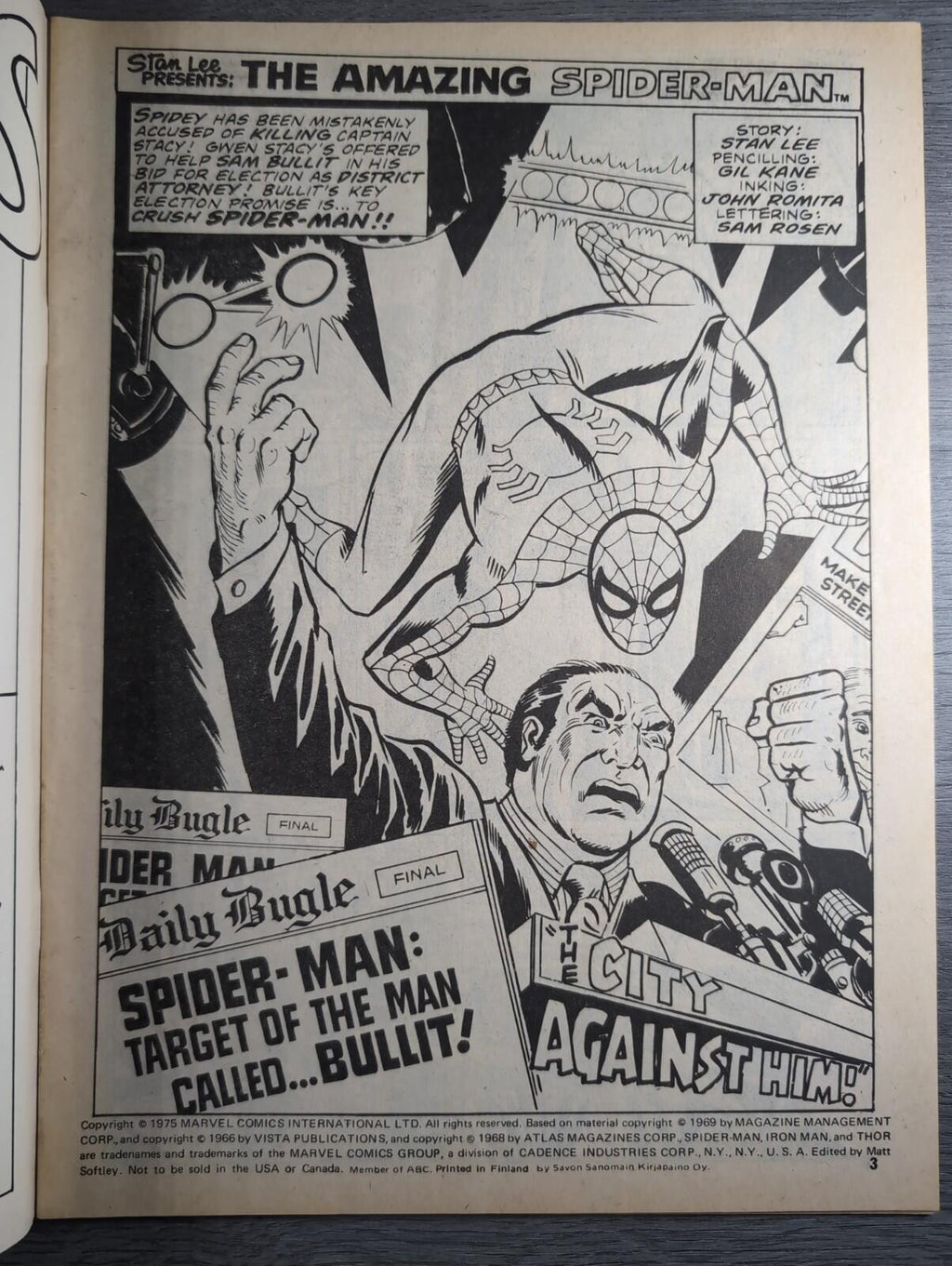 Spider-Man Comics Weekly No 120 Marvel Comics UK 31st May 1975 Vintage Comic