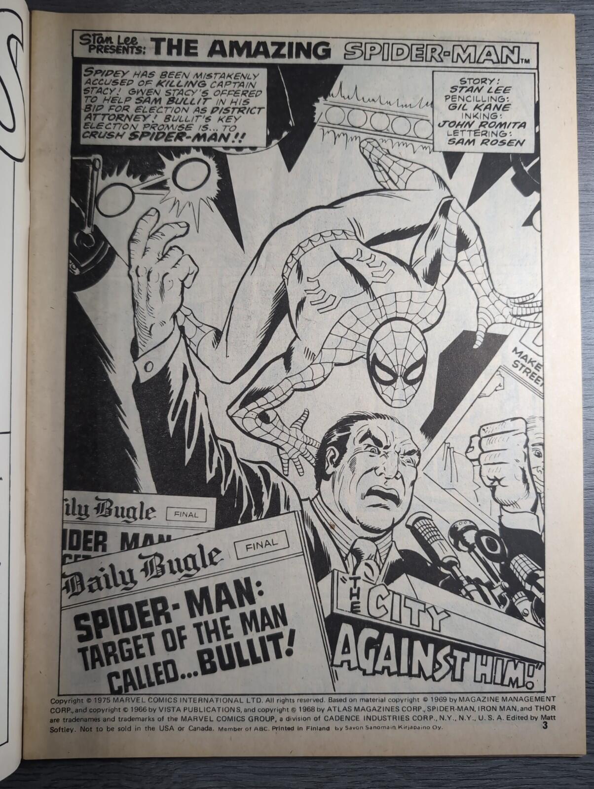 Spider-Man Comics Weekly No 120 Marvel Comics UK 31st May 1975 Vintage Comic