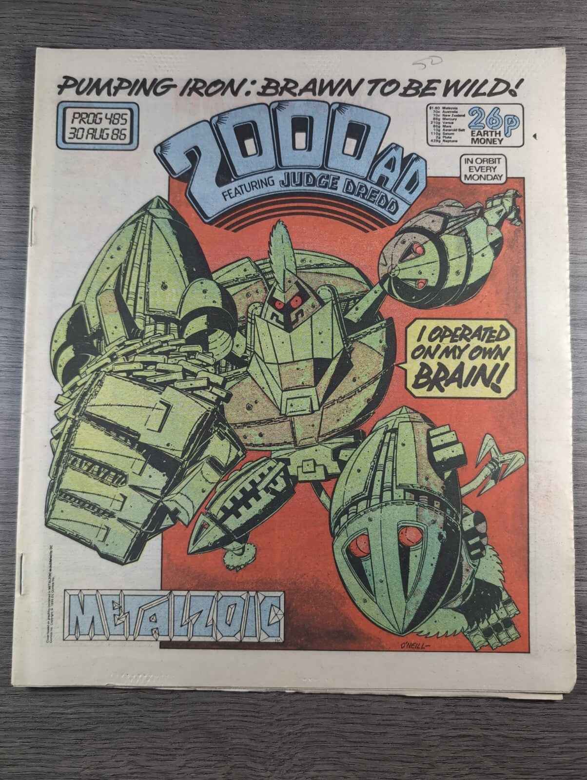 2000AD Prog 485 Featuring Judge Dread Comic Date 30th Aug 1986 Retro Comics