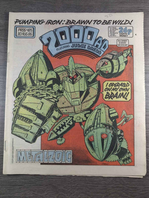 2000AD Prog 485 Featuring Judge Dread Comic Date 30th Aug 1986 Retro Comics