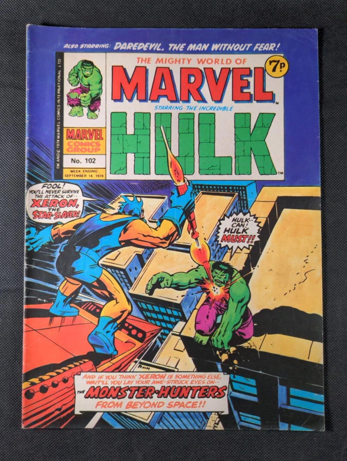 Mighty World of Marvel Issue No 102 September 1974 Marvel UK Vintage Comic