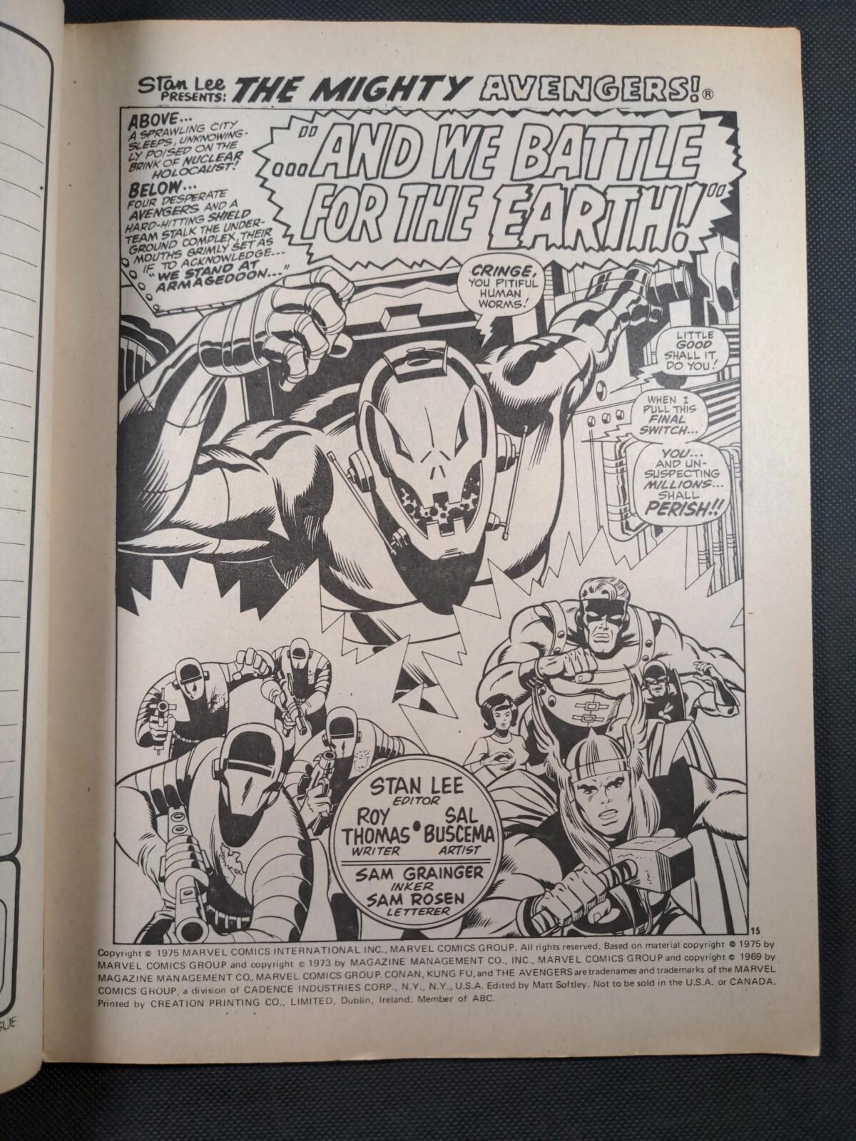Marvel Comics: The Avengers  Issue No 102 August 1975