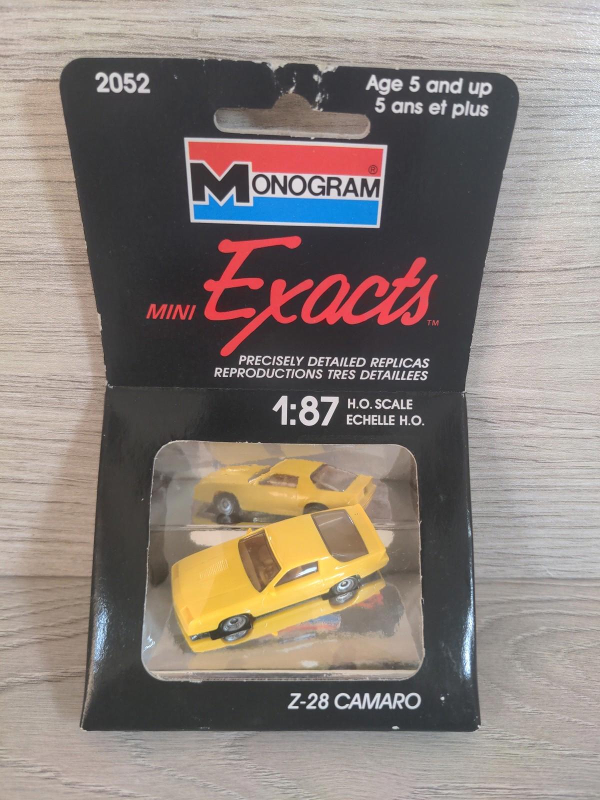 Monogram Mini Exacts Z-28 Camaro No 2052 Diecast Model Car 1:87 H.O Scale - Retrorama UK
