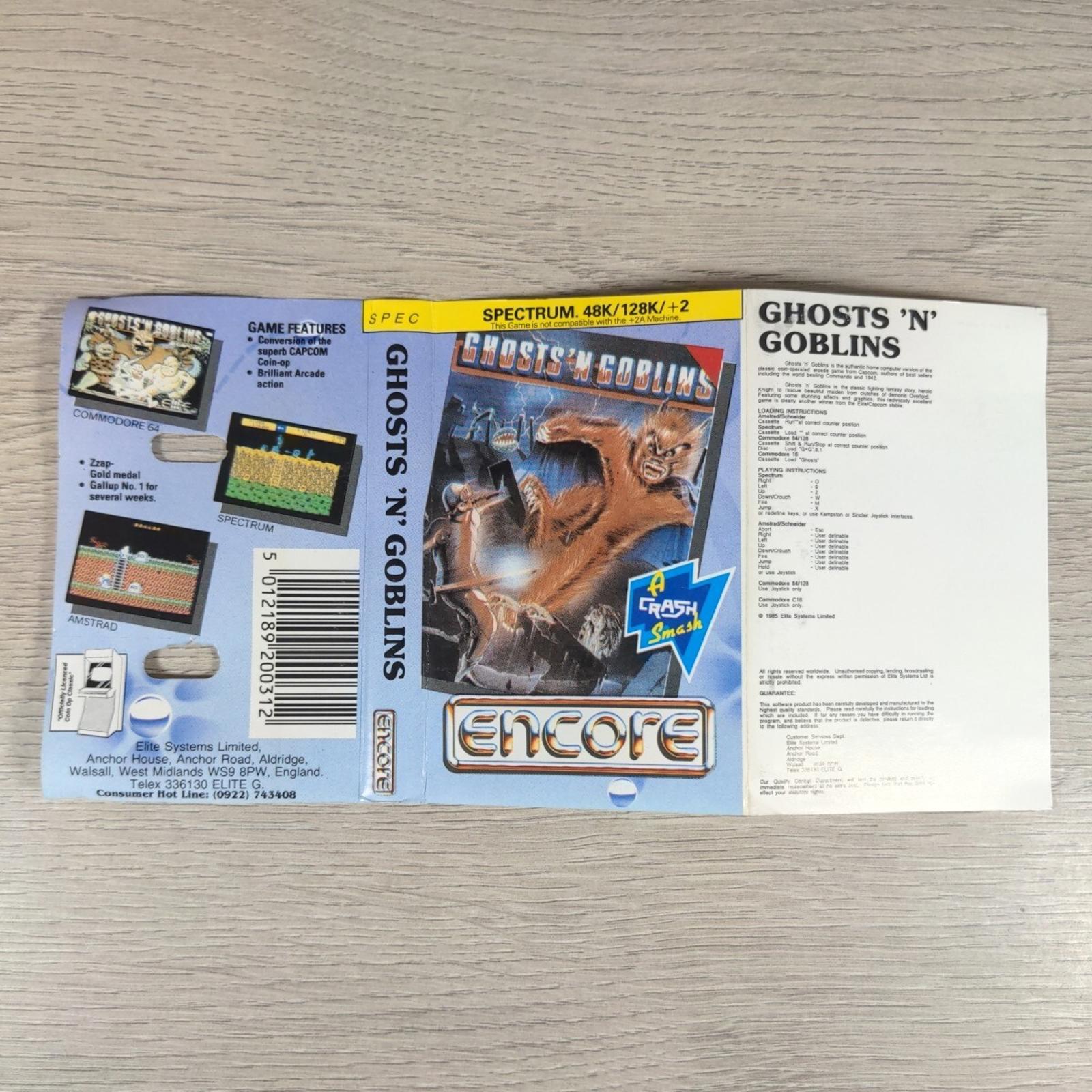 Ghosts N Goblins ZX Spectrum 48K 128K Game Cassette Tested & Working