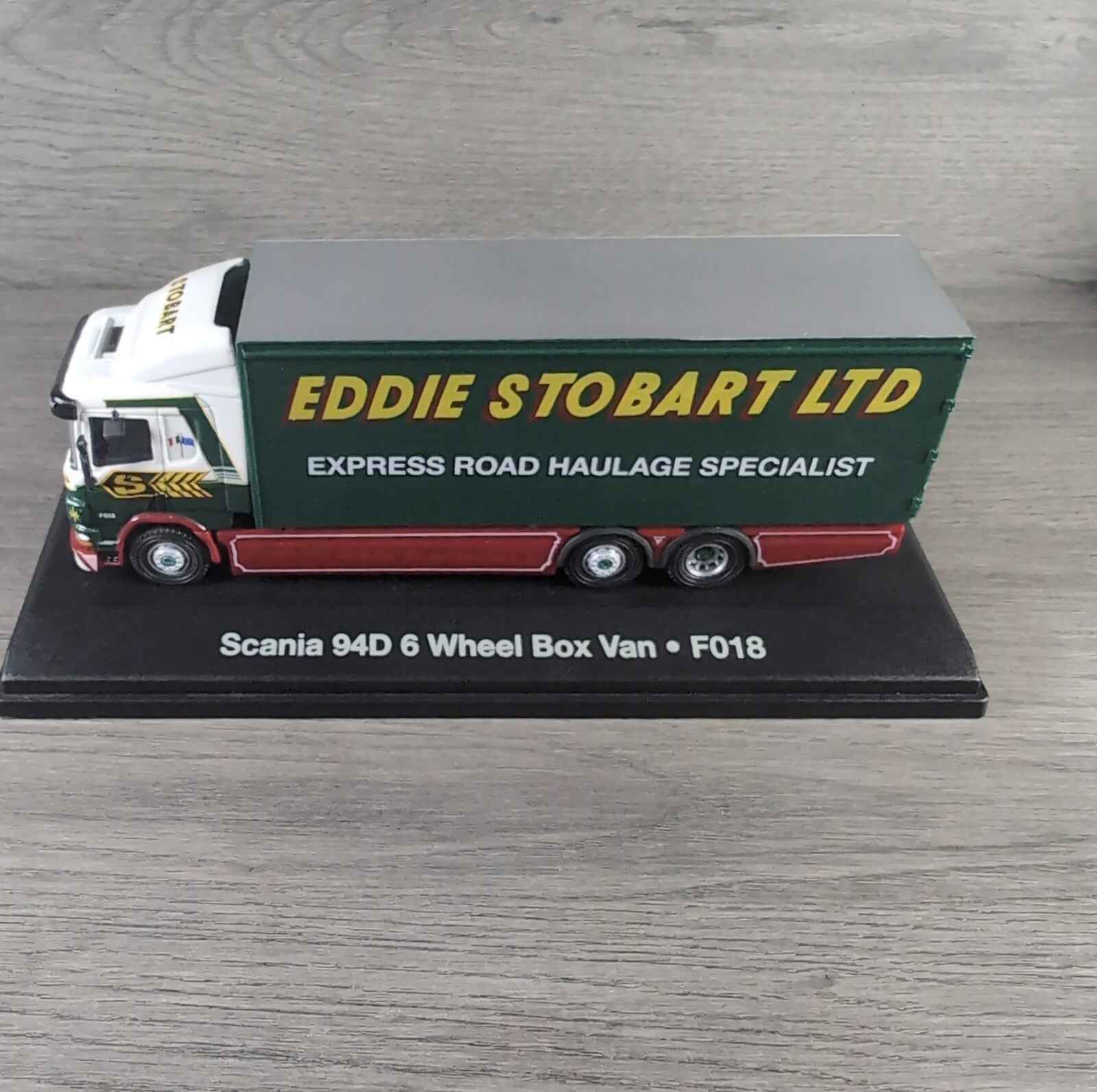 Atlas Editions Eddie Stobart Scania 94D 6 Wheel Box Van F018 Die-Cast 1:76 Scale