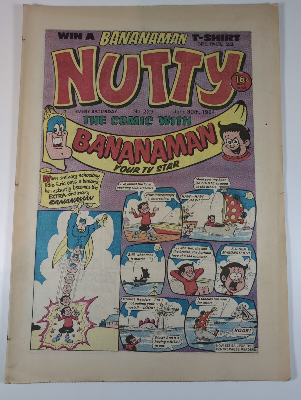Nutty Comic Featuring Bananaman Issue No. 229 June 20th 1984 Vintage Retro Comic