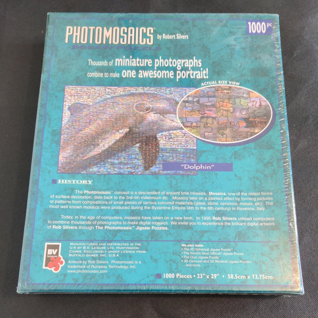 Dolphin 1000 Piece Puzzle Digital Photo Mosaic Photomosaic Art New & Sealed - Retrorama UK