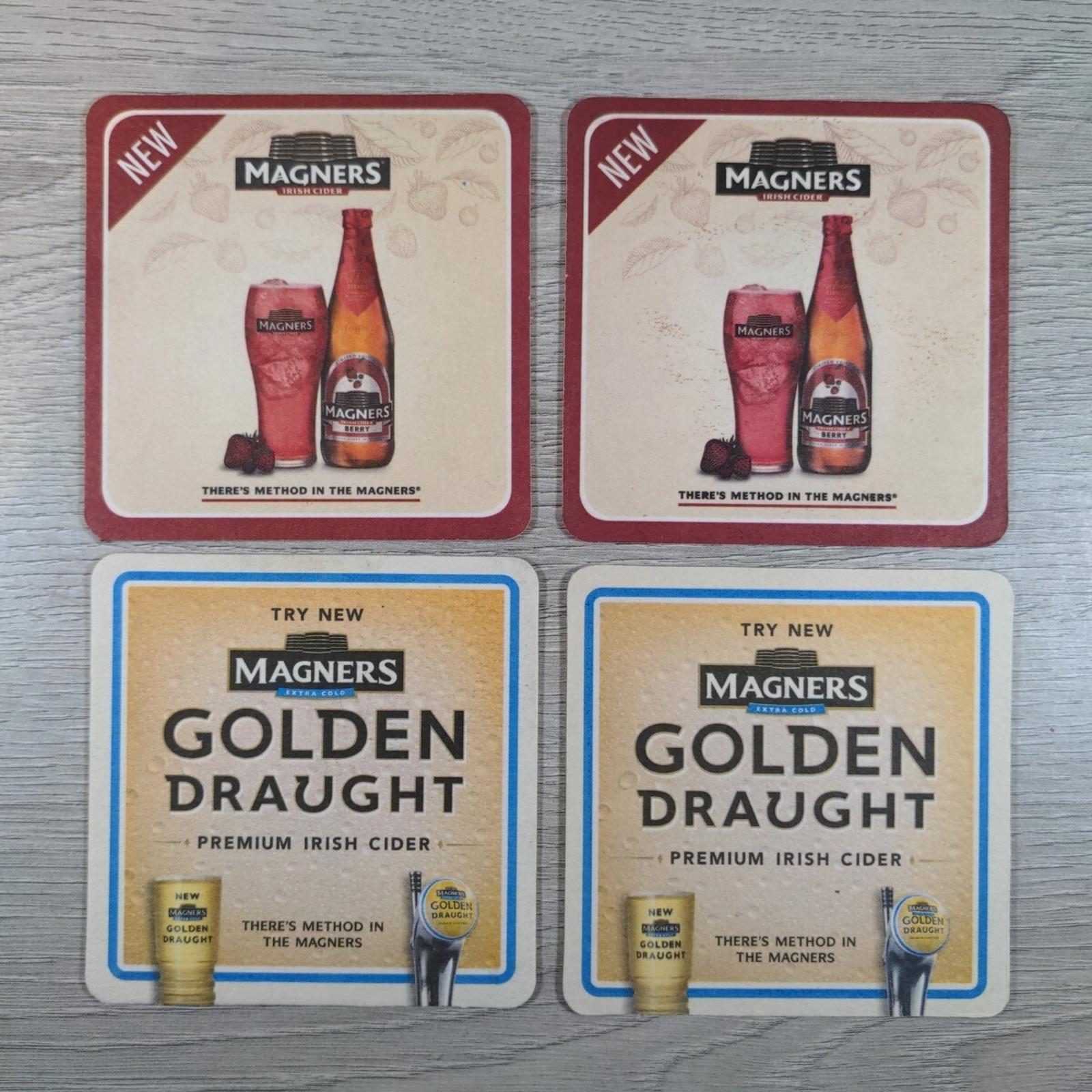 Magners 4 x Vintage Beer Mats Pub Bar Coaster Breweriana - Retrorama UK