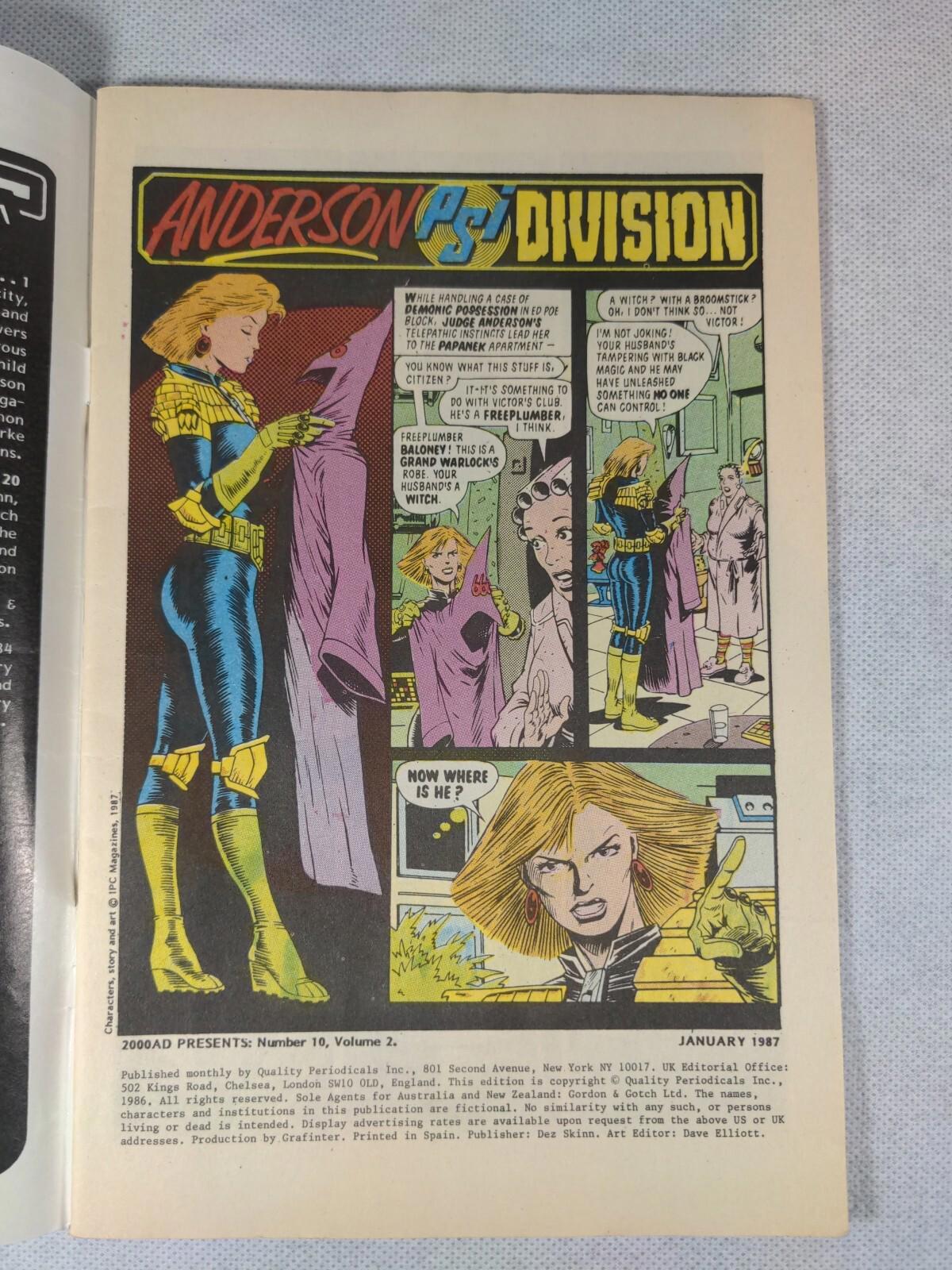 Quality Comics 2000AD Presents Judge Anderson #10 January 1987 - Vintage Comic - Retrorama UK
