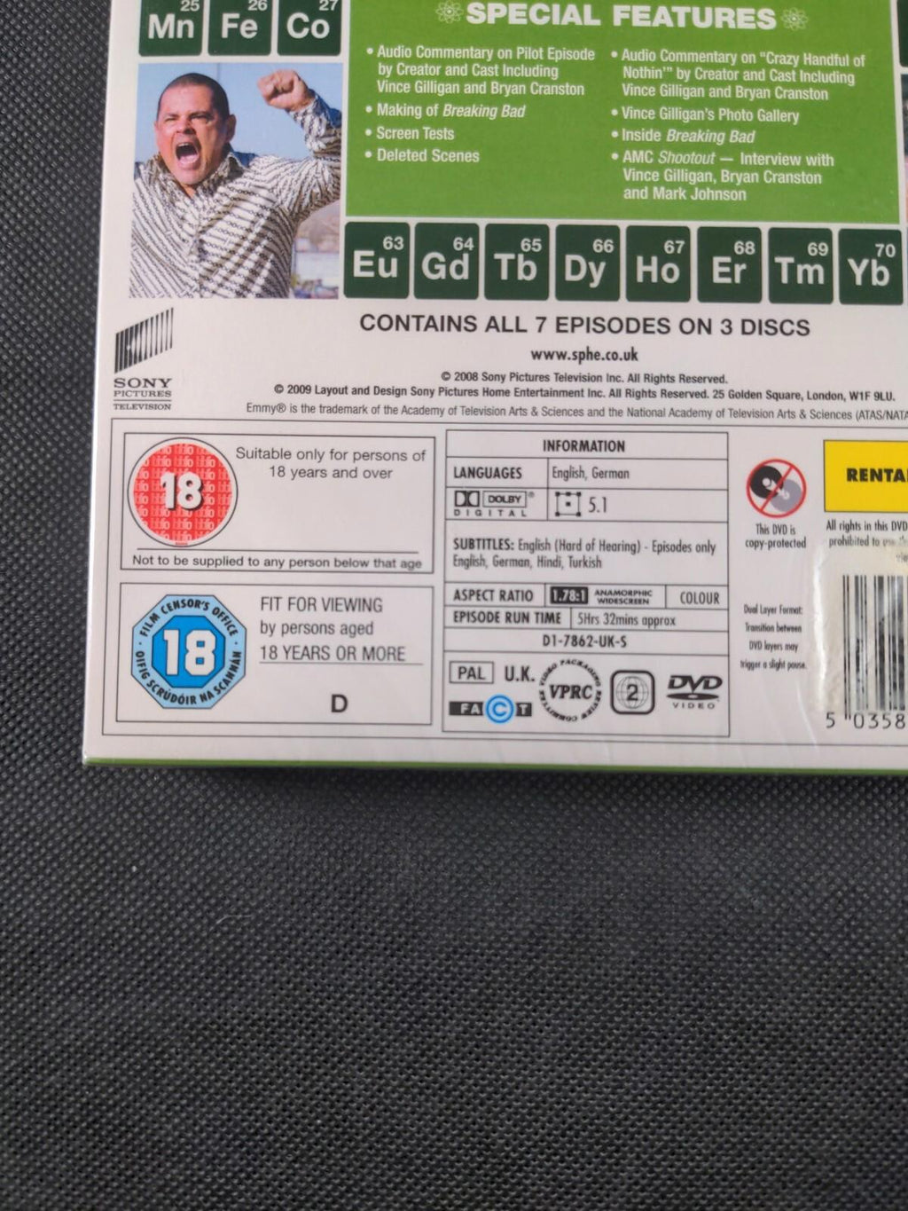 Breaking Bad - Series 1 - Complete (DVD, 2009) PAL Region 2 New Sealed