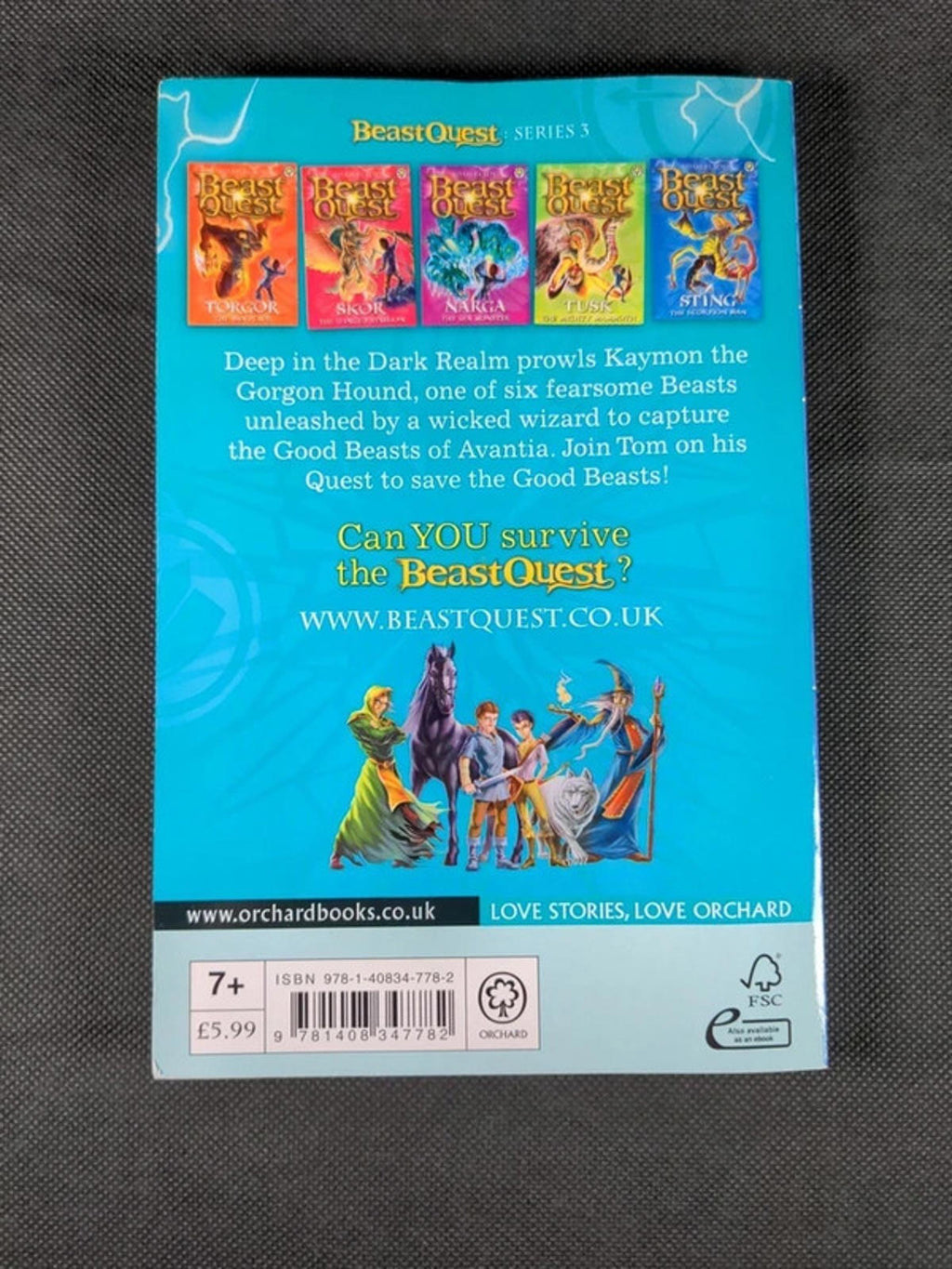 Beast Quest - Series 3 - Book 4 Kaymon The Gorgon Hound - Adam Blade - Retrorama UK
