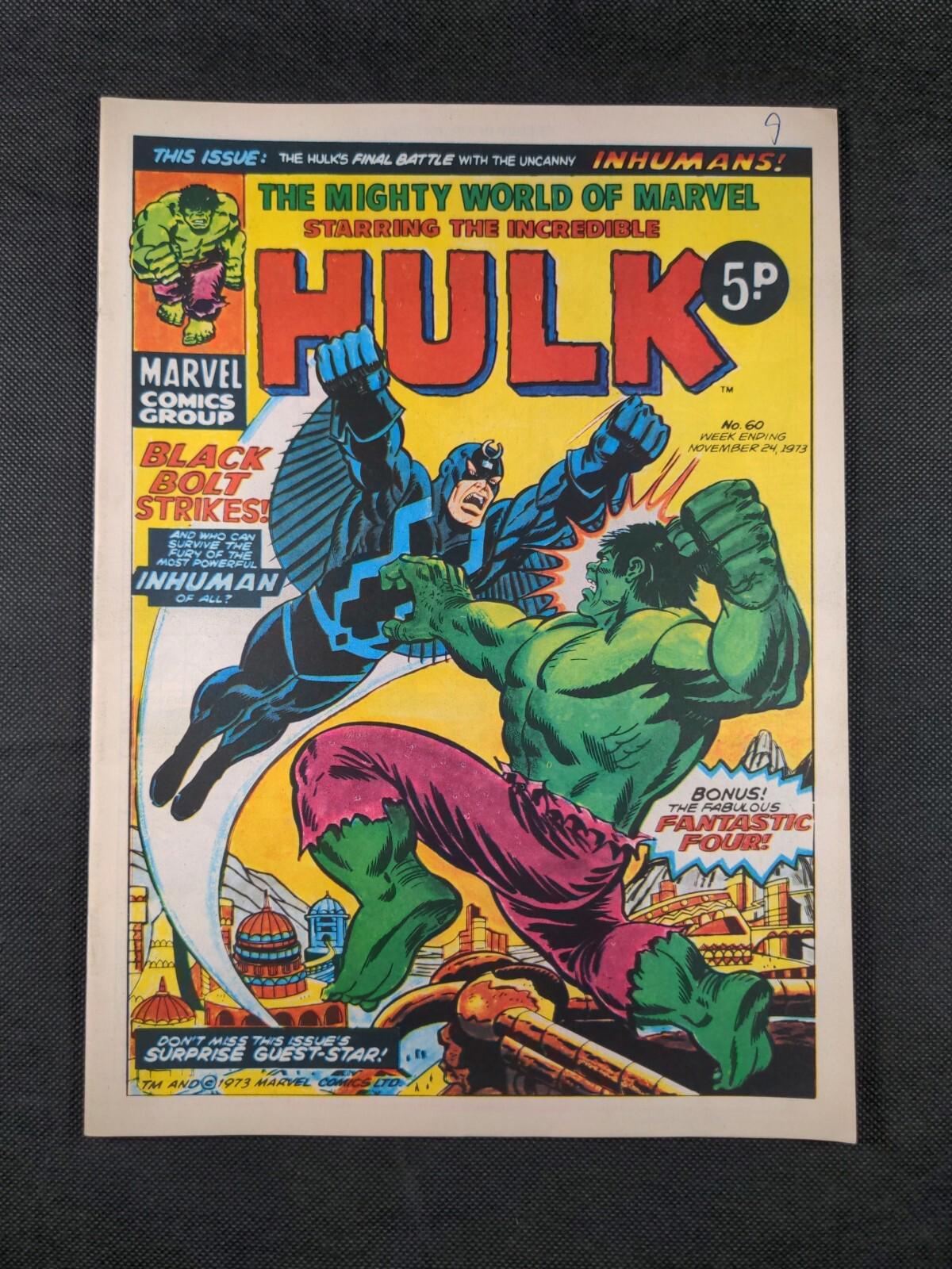 Mighty World of Marvel Issue No 60 November 1973 Vintage Marvel UK