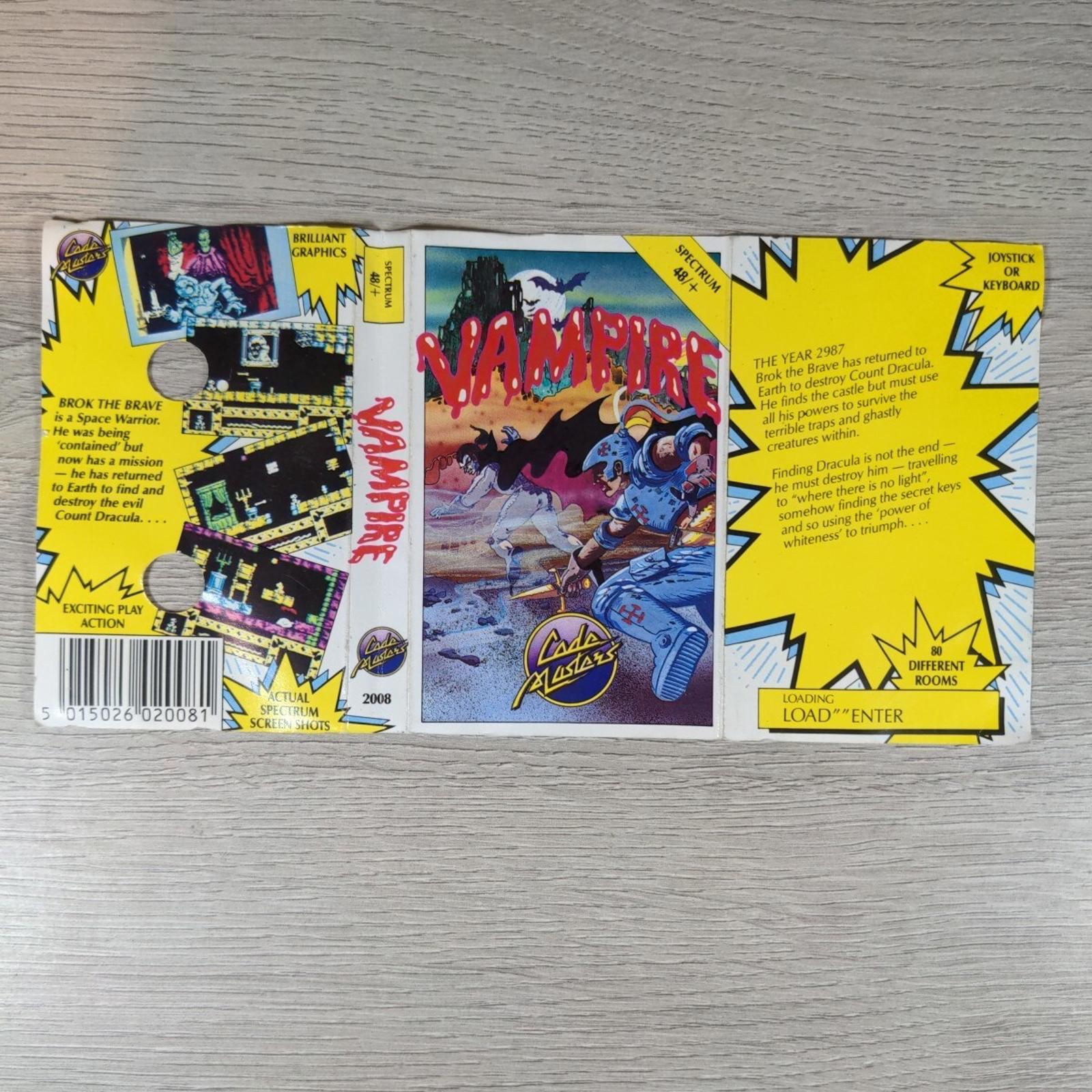 Vampire ZX Spectrum 48K+ Game Cassette Tested & Working - Vintage Video Game
