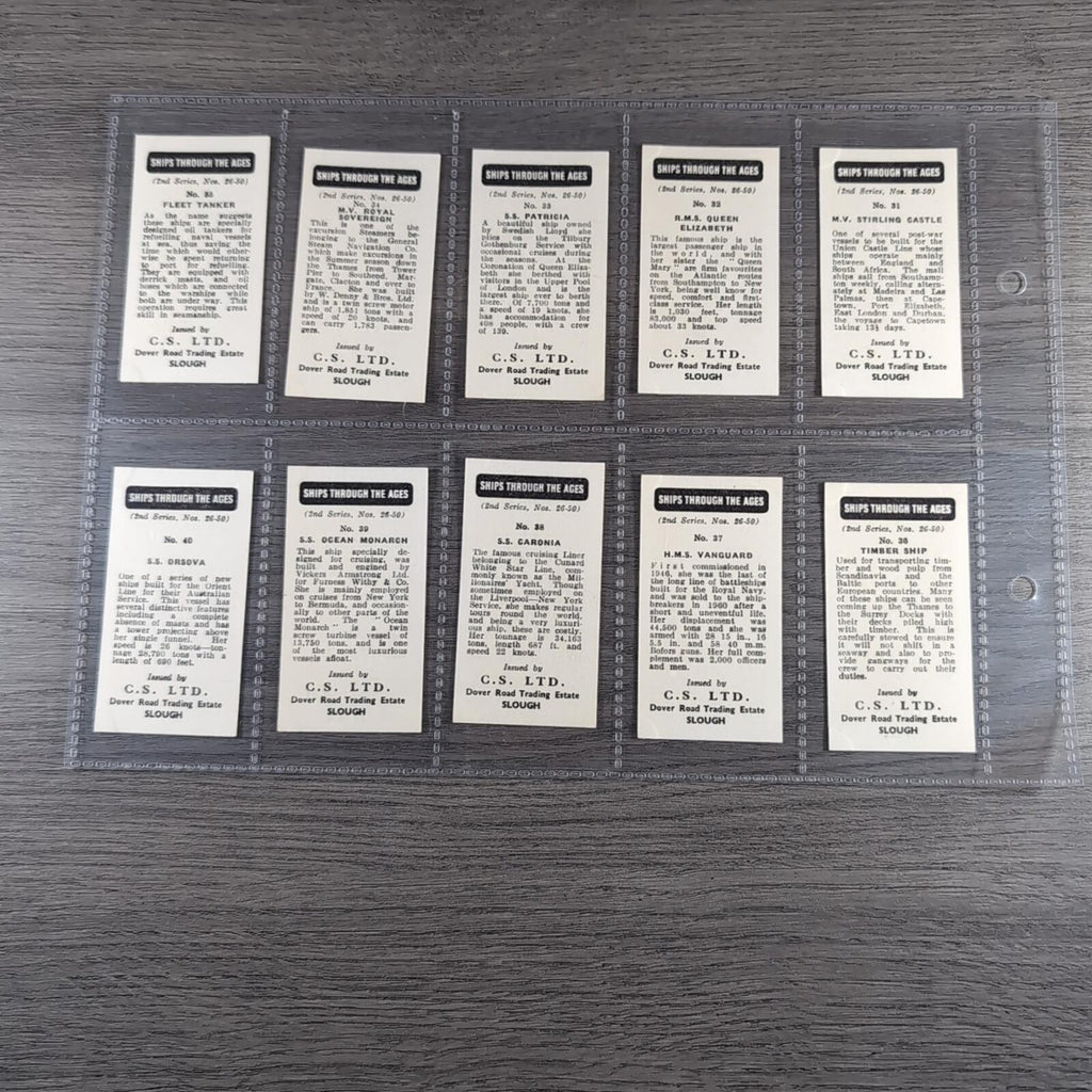 Ships Through the Ages 1963 C.S Ltd 2nd Series Complete Full Set of 50 Cards
