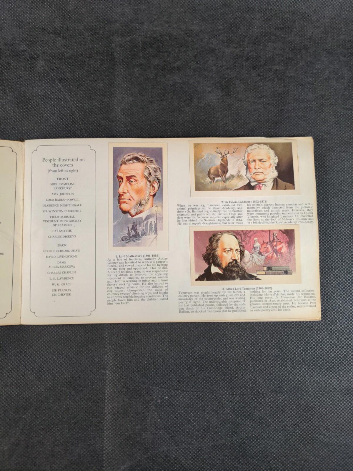 Brooke Bond Tea Famous People 1869-1969 Picture Card Album Complete Set