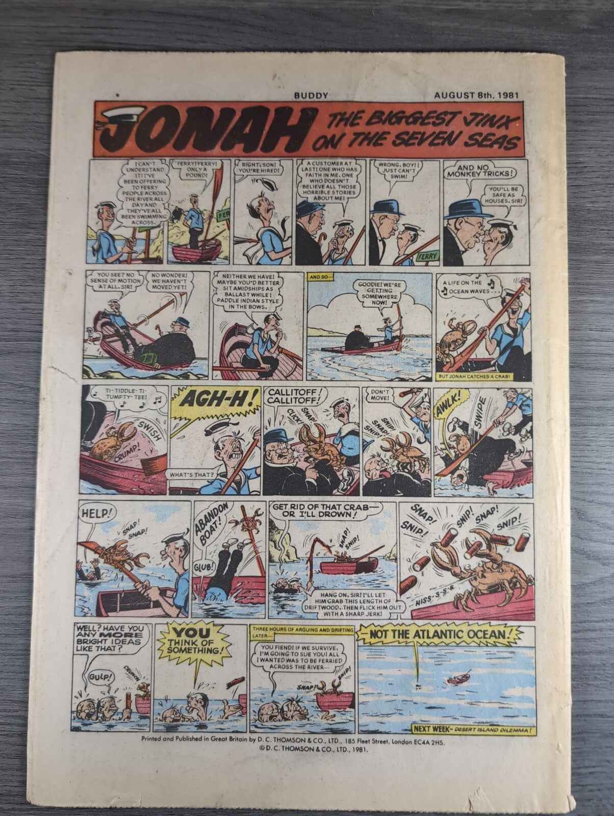 Buddy Comic Issue No 26 8th August 1981 Vintage Retro Comic