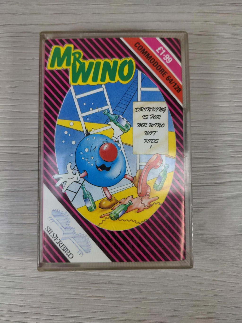Mr Wino Commodore 64 C64 Video Game Cassette Silverbird Tested & Working