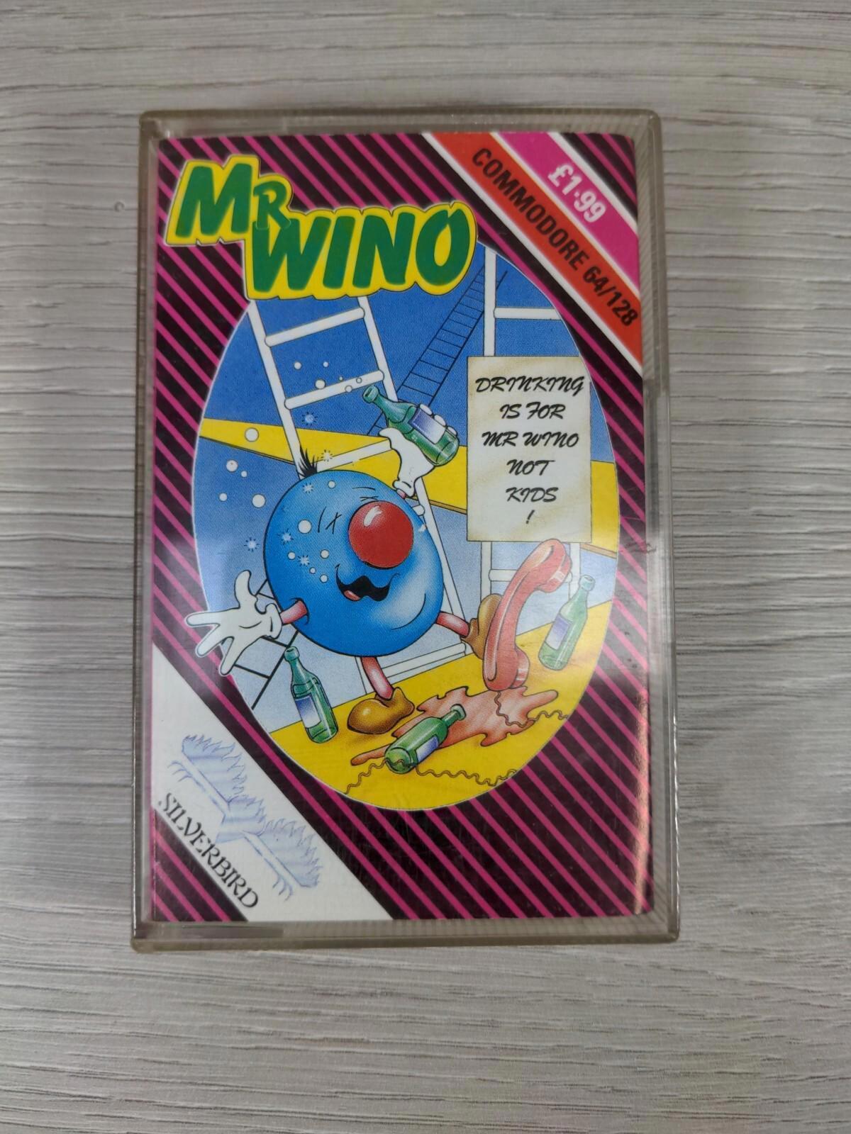 Mr Wino Commodore 64 C64 Video Game Cassette Silverbird Tested & Working