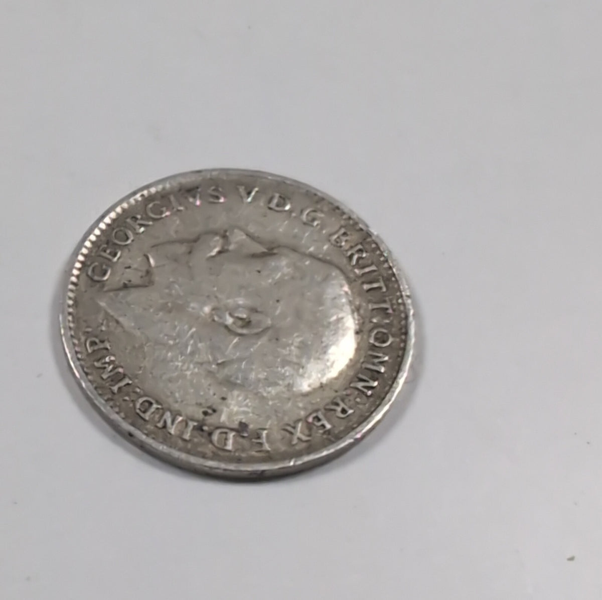 1918 George V Sterling Silver 3D Threepence Coin Good Condition