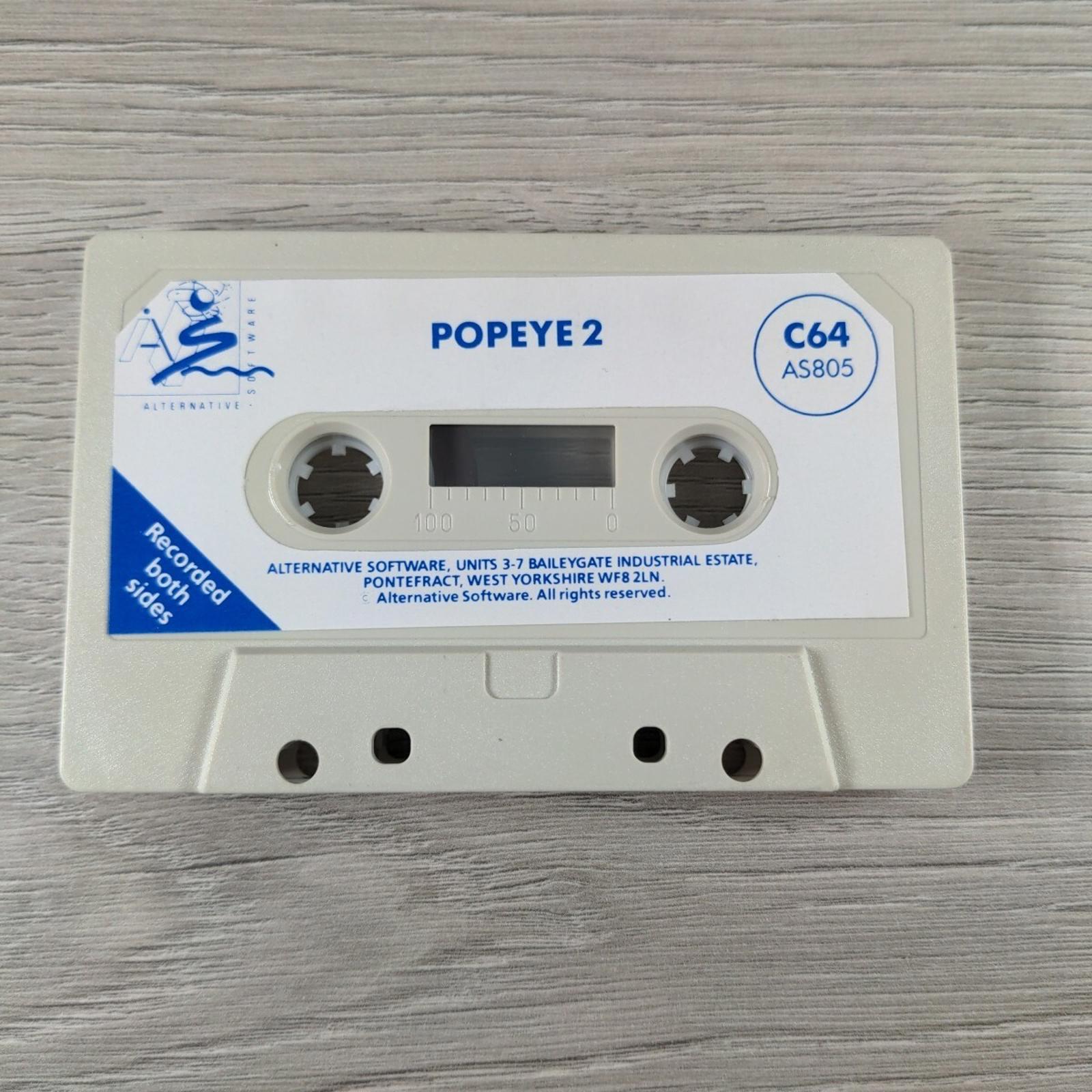 Popeye 2 Commodore 64 C64 Game Cassette Tested & Working - Retrorama UK