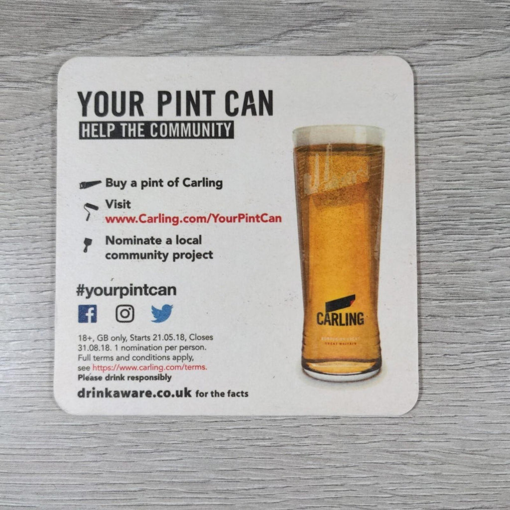 Carling 5 x Vintage Beer Mats Pub Bar Coaster Breweriana - Retrorama UK
