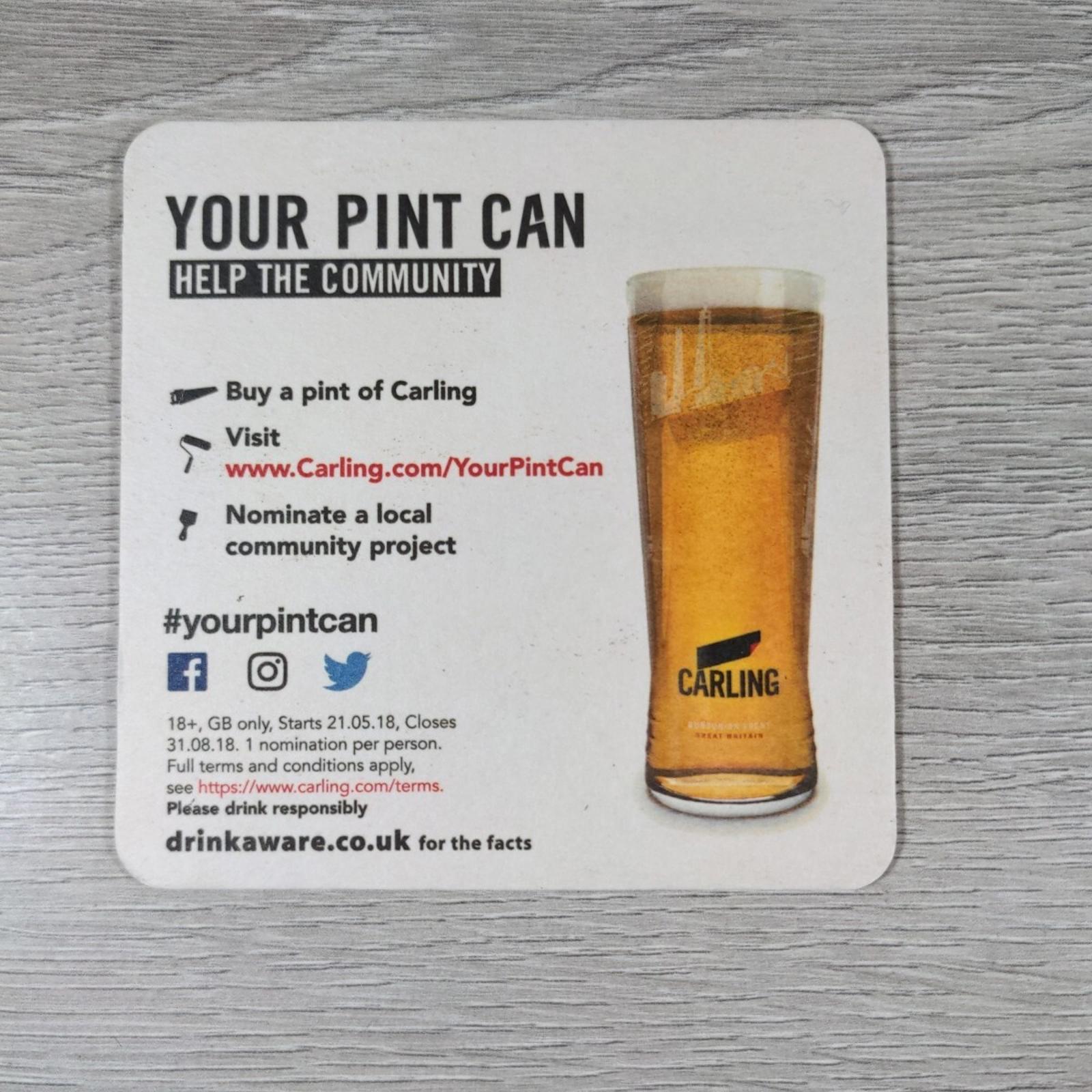 Carling 5 x Vintage Beer Mats Pub Bar Coaster Breweriana - Retrorama UK