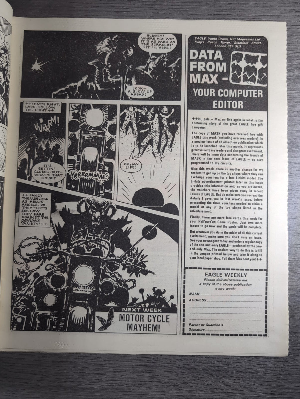 Eagle Comic Issue No. 240 25th October 1986 Vintage Retro UK Comic