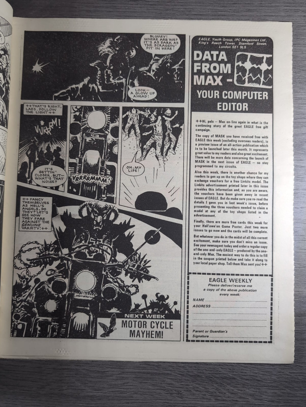Eagle Comic Issue No. 240 25th October 1986 Vintage Retro UK Comic