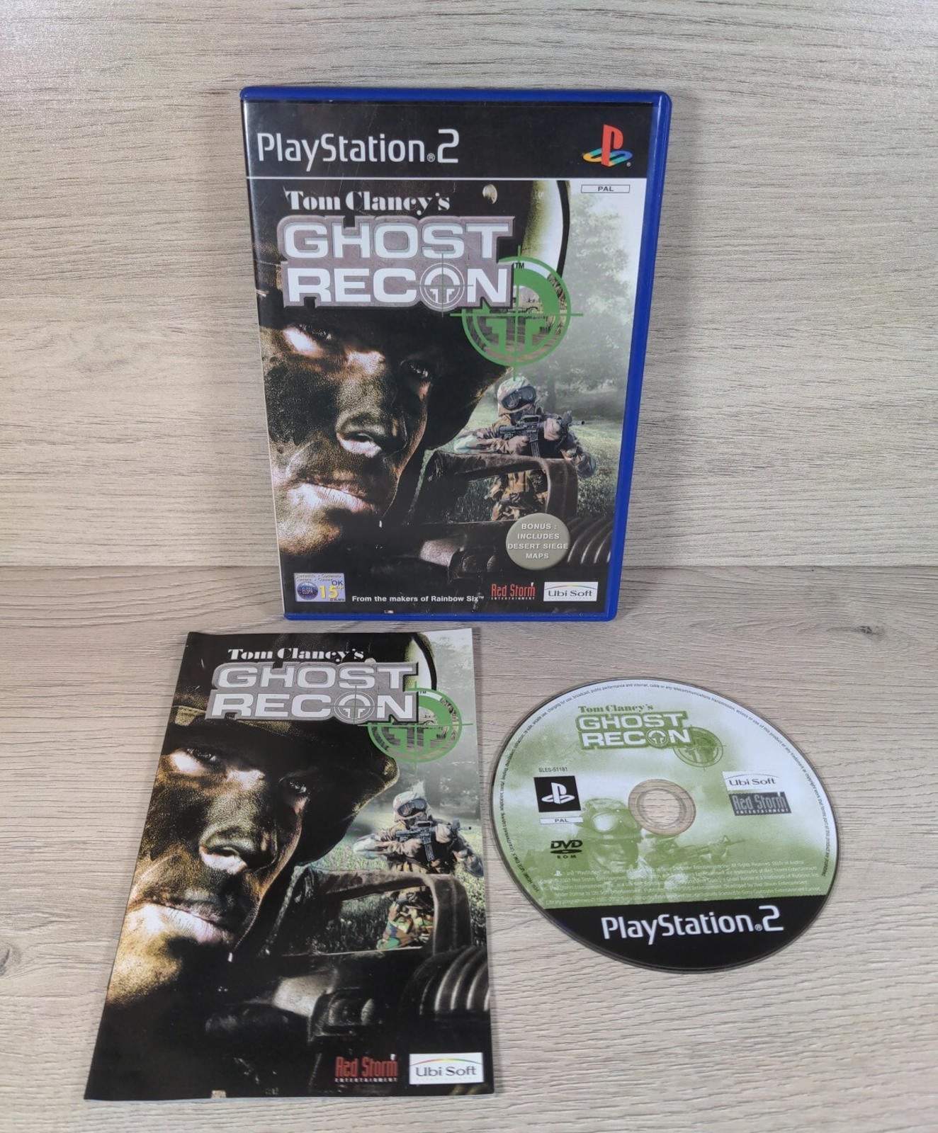 Tom Clancys Ghost Recon Playstation 2 PS2 Game & Manual
