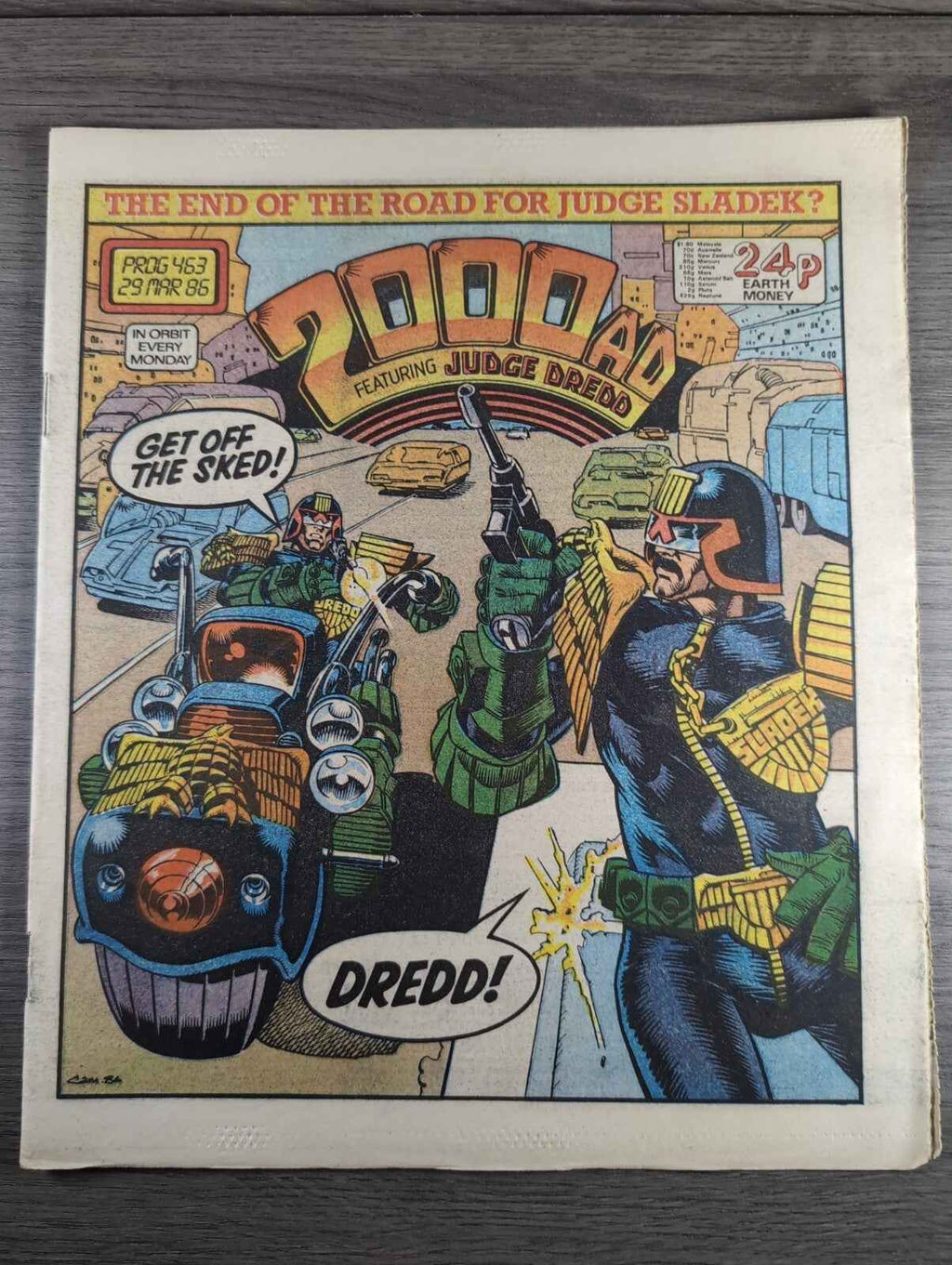 2000AD Prog 463 Featuring Juddge Dread Comic Date 29th March 1986 Vintage Comic