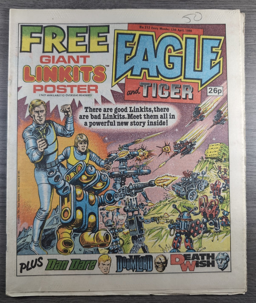 Eagle Comic Issue No. 212 12th April 1988 Includes Poster Vintage Retro UK Comic