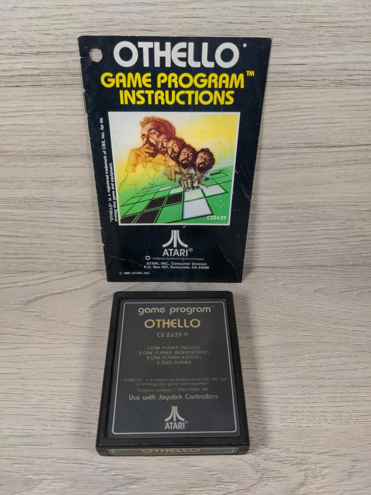 Atari 2600 Othello Cartridge & Manual - Vintage Video Game - Tested & Working