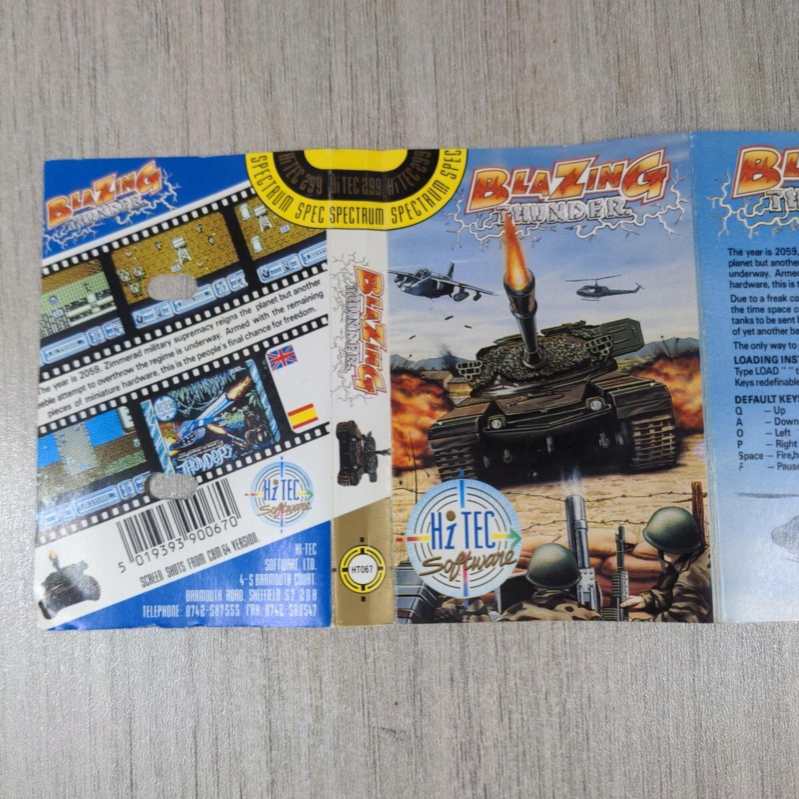Blazing Thunder ZX Spectrum 48K Game Cassette Tested & Working
