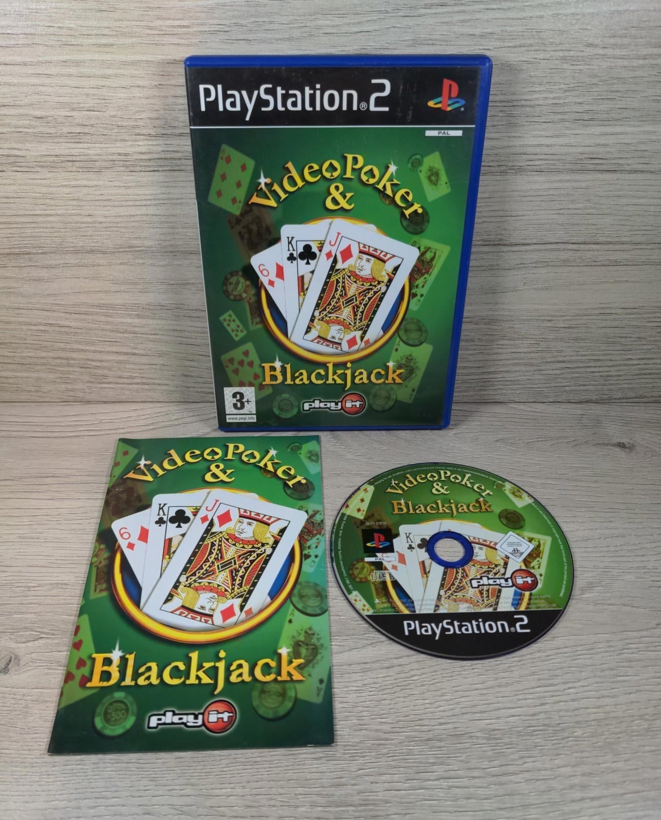 Video Poker & Blackjack Playstation 2 PS2 Game + Manual Tested & Working