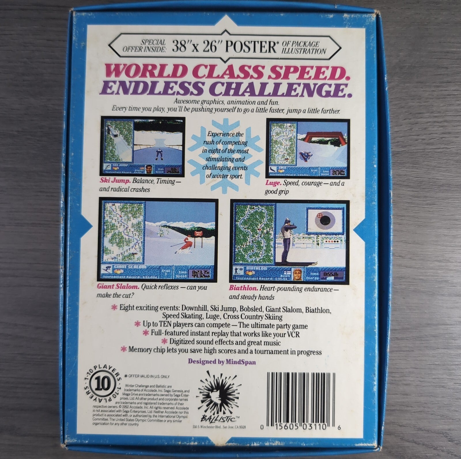 Winter ChallengeSega Mega Drive/Genisis Game Tested & Working Manual Included