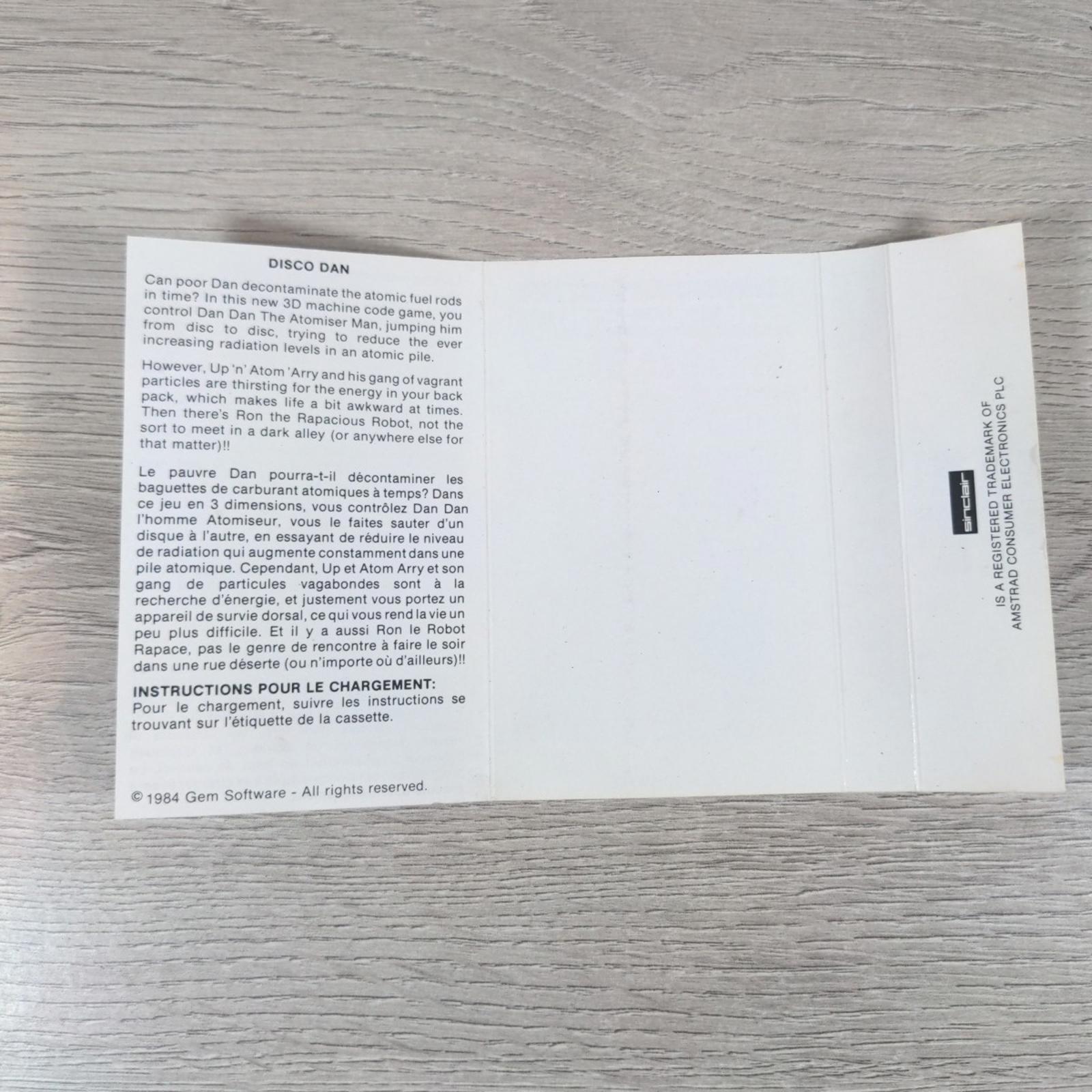 Disco Dan ZX Spectrum Game Cassette Gem Software Tested & Working