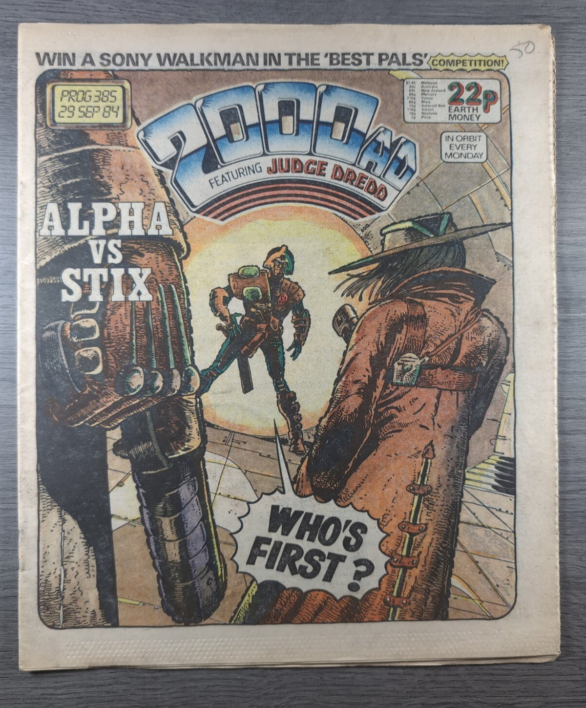 2000AD Prog 385 Featuring Judge Dredd Comic 29th Sept 1984 Vintage Retro Comic