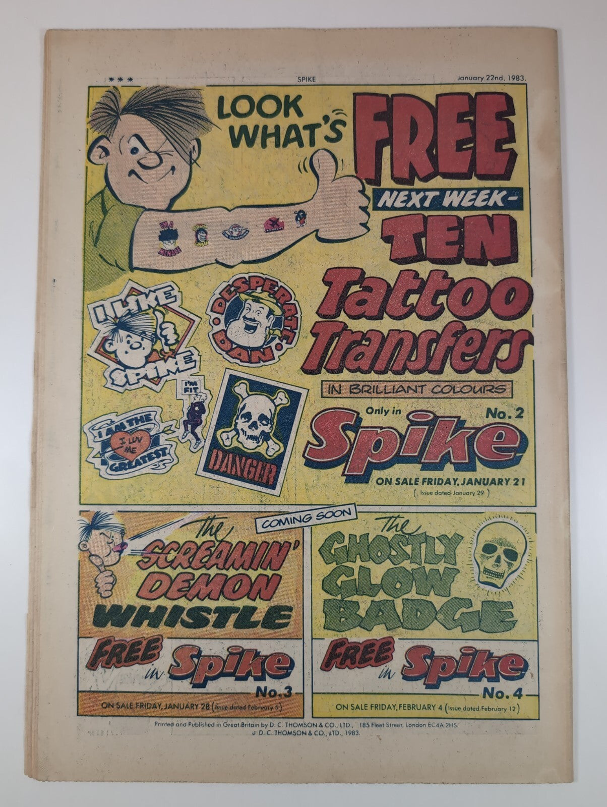 Spike Comic Issue 1  D.C Thomson Vintage  Comic Jan 22nd 1983