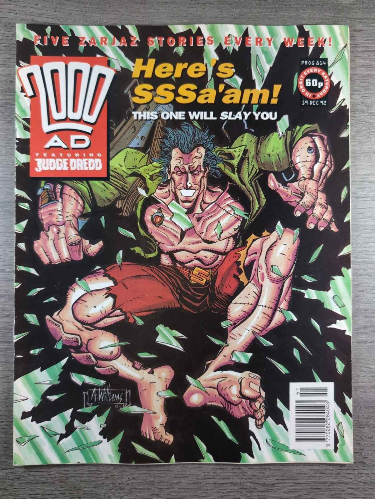 2000AD Prog 814 Featuring Judge Dredd Comic 19th Dec 1992 Vintage Retro Comic