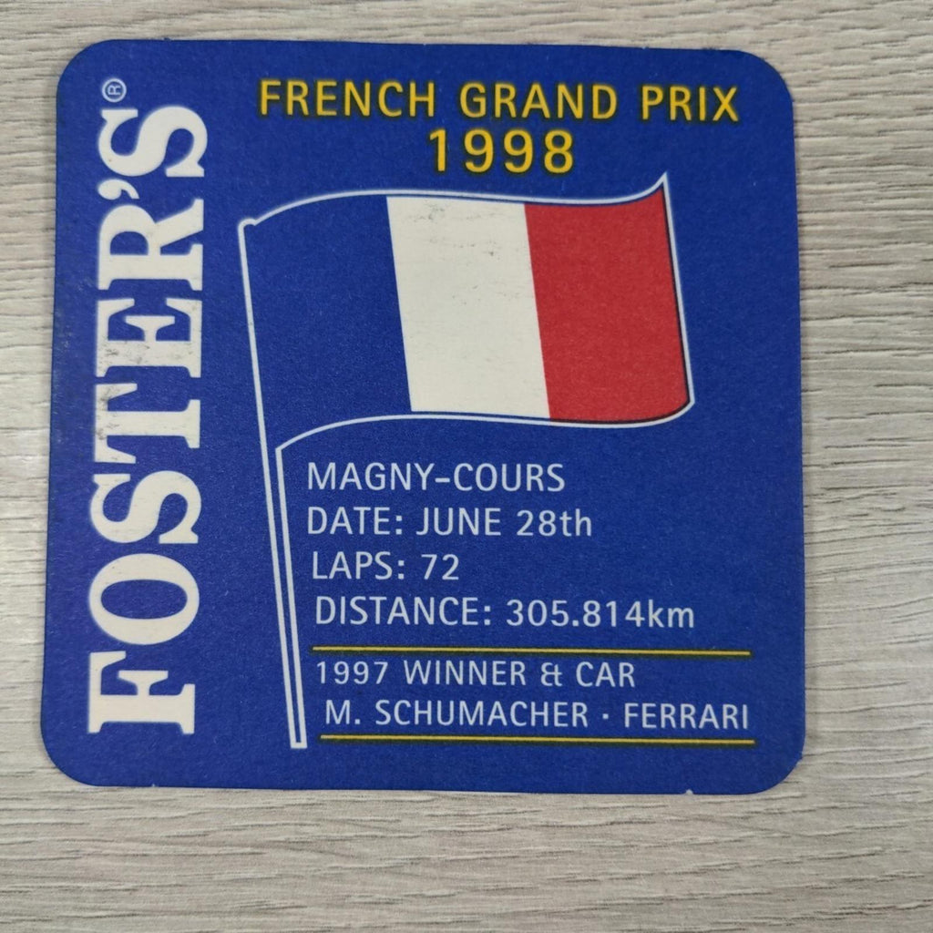 Fosters 5 x Grand Prix Vintage Beer Mats Pub Bar Coaster Breweriana - Retrorama UK
