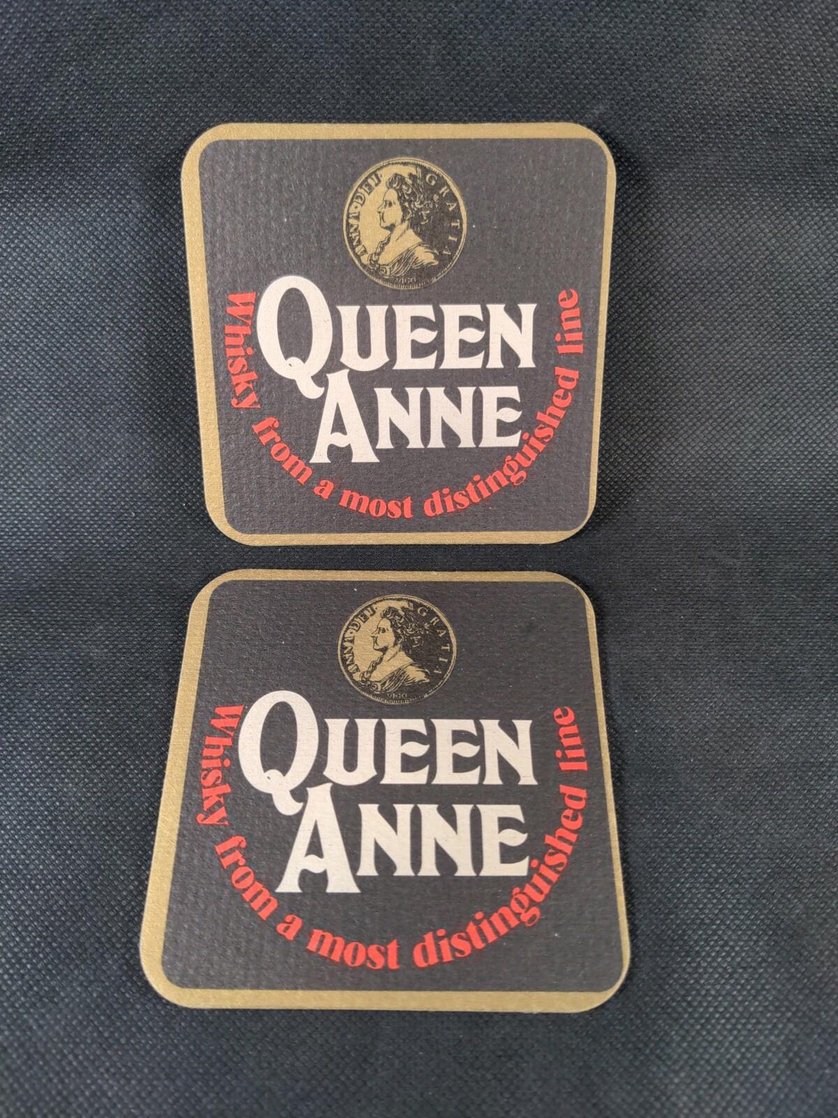 2 Vintage Beer Mats Queen Anne Whiskey