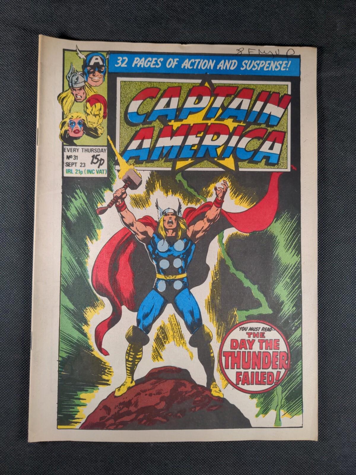 Captain America  Issue No 31  September 1981 Marvel Comics UK Vintage Comic - Retrorama UK