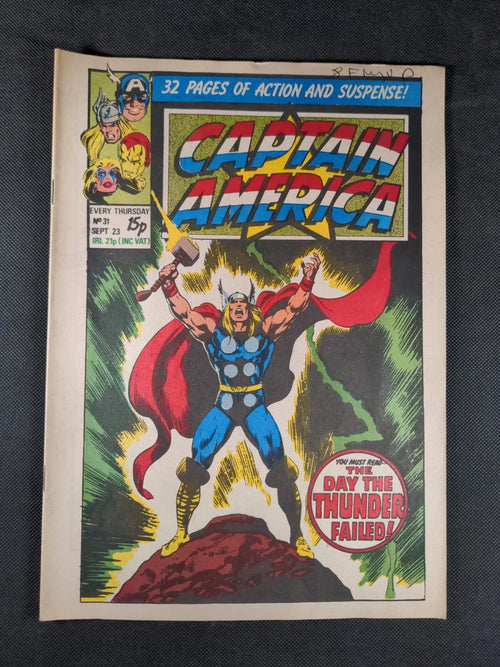 Captain America  Issue No 31  September 1981 Marvel Comics UK Vintage Comic - Retrorama UK