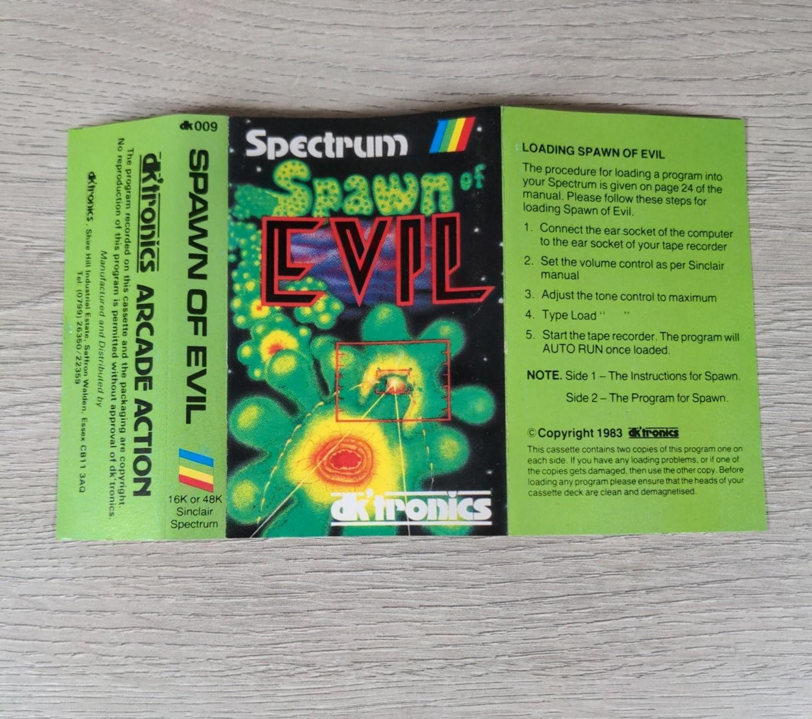 Spawn of Evil ZX Spectrum 16K 48K Game Cassette Tested & Working - Retrorama UK