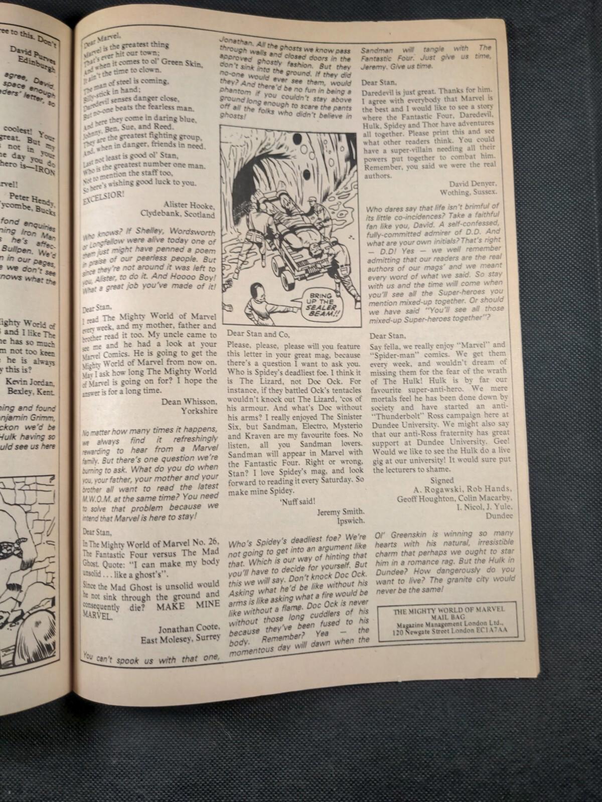 Mighty World of Marvel Issue No 41 July 1973 Vintage Marvel UK Comic