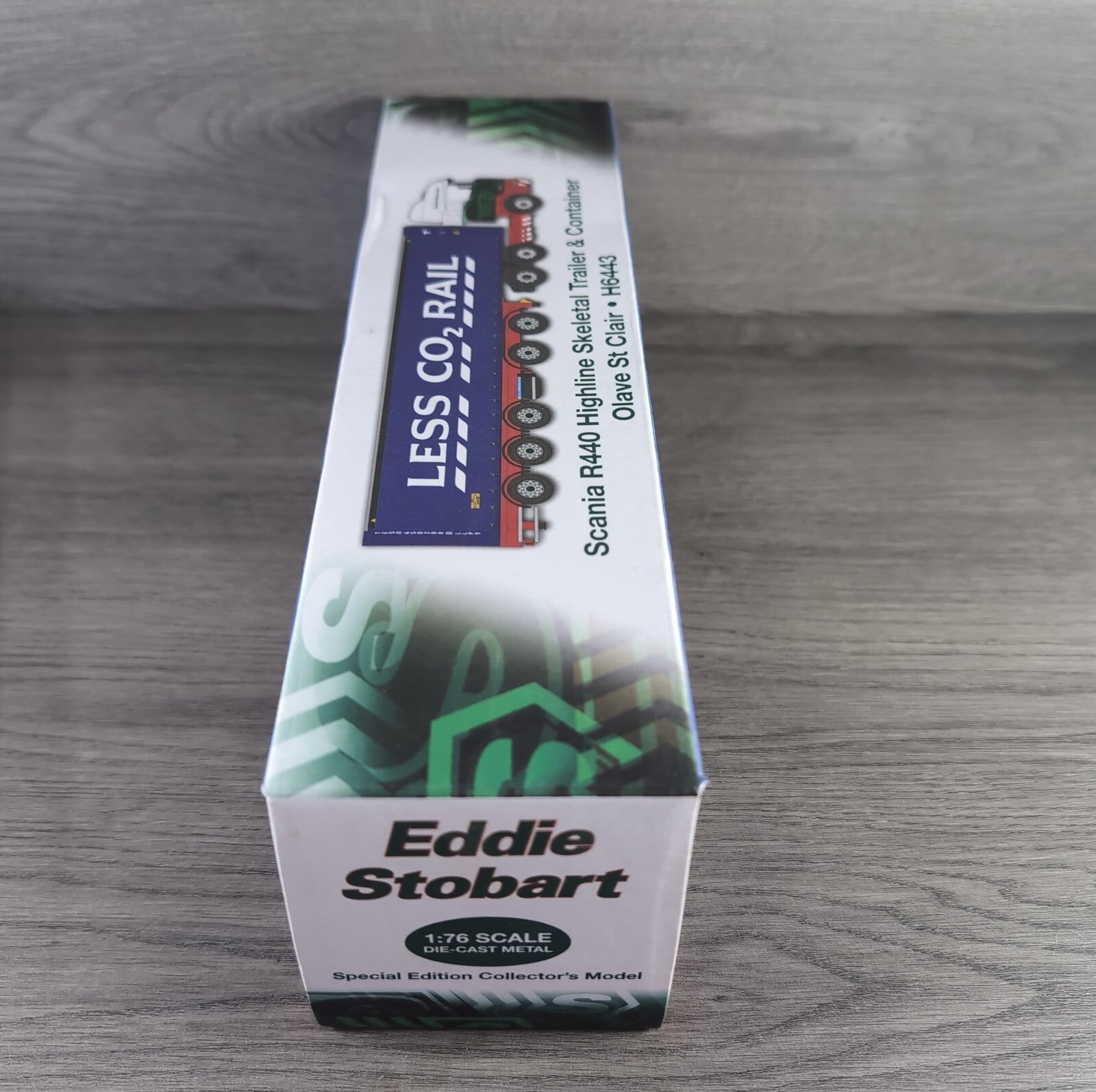 Atlas Editions Eddie Stobart Scania R440Highline Skeletal Trailer Olave St Clair