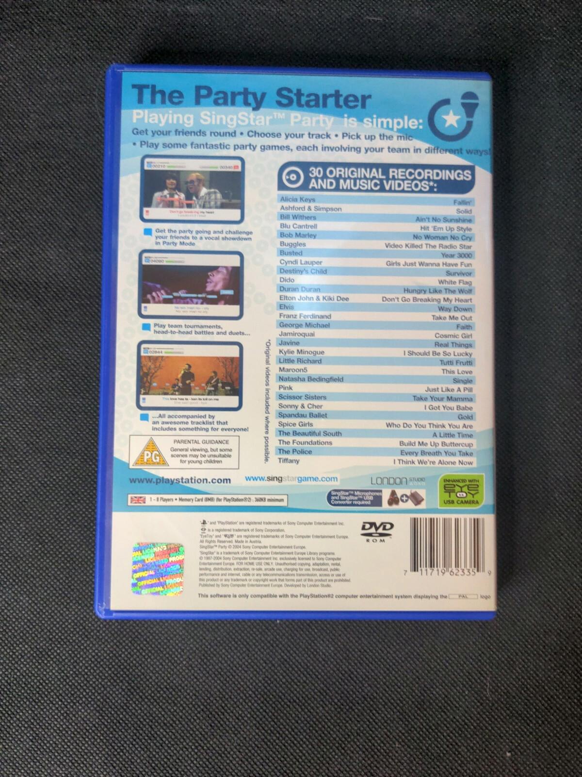 Singstar Party Game PlayStation PS2 Eye Toy Game PAL Region