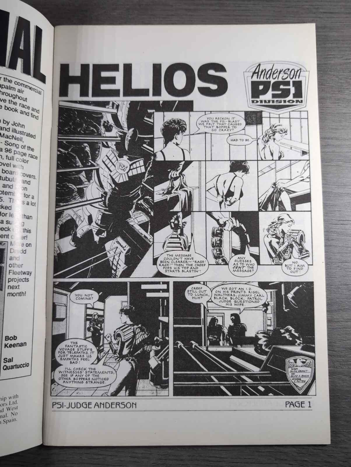 Judge Anderson PSI Issue No 9 Limited Edition Fleetway Comics Vintag Retro Comic