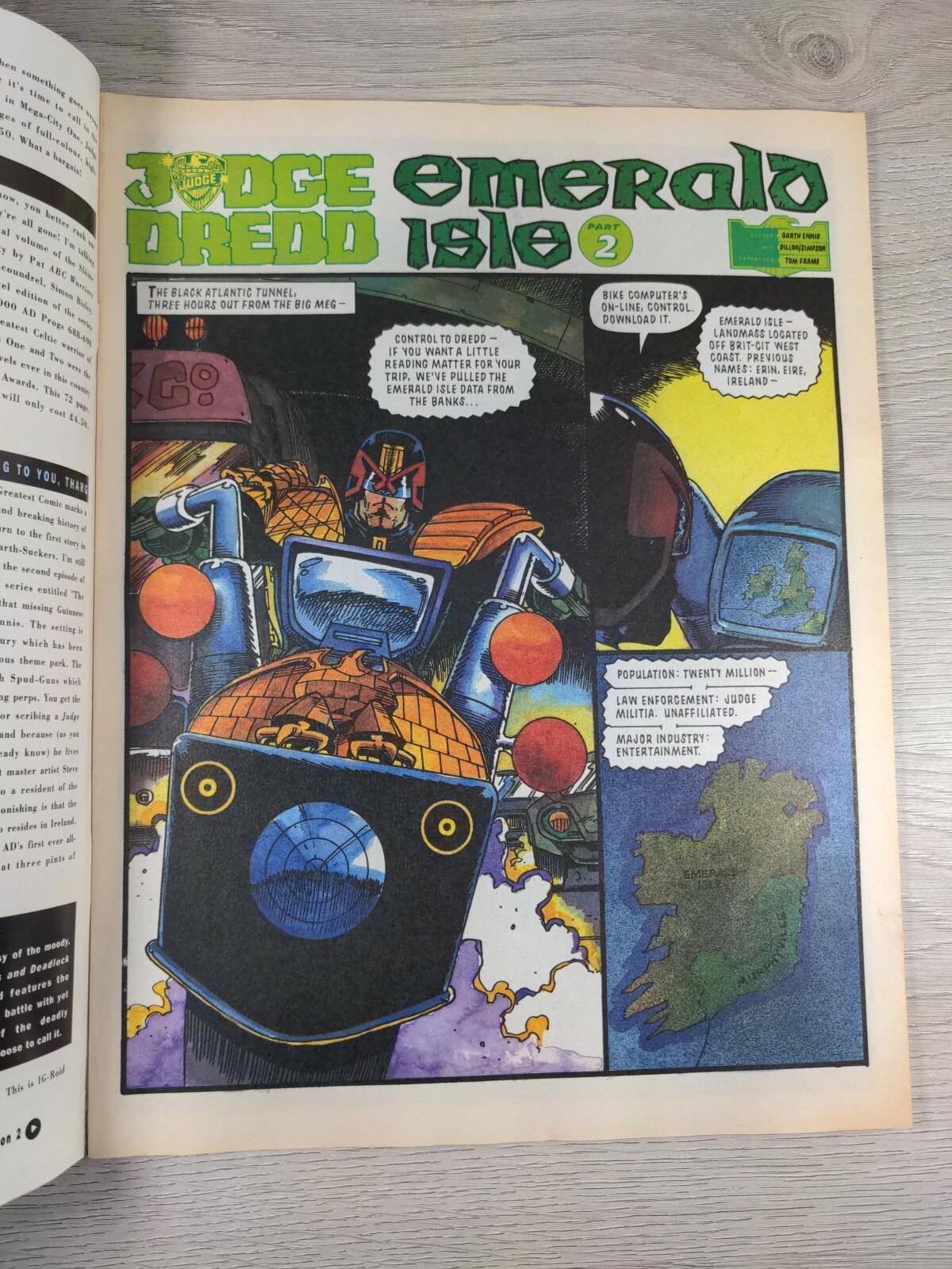 2000AD Featuring Judge Dredd Prog 728 April 1991 Vintage Comic - Retrorama UK