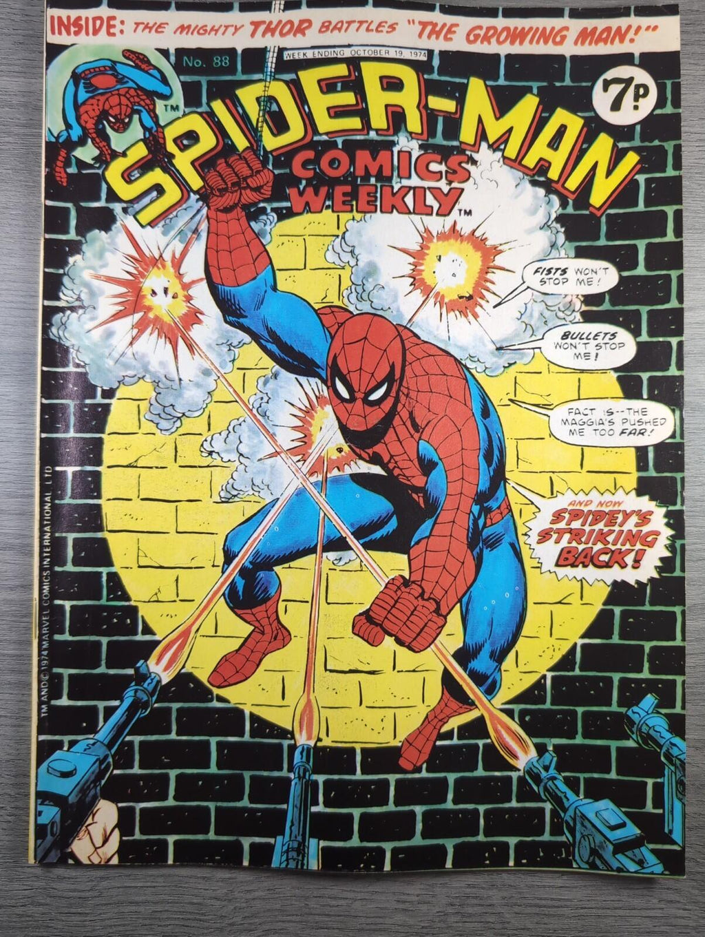 Spider-Man Comics Weekly No 88 Marvel Comics UK 19th October 1974 Vintage Comic